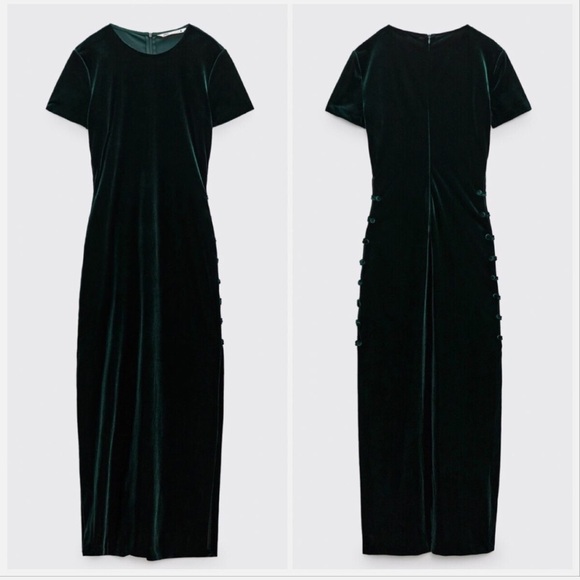 Green Velvet Zara dress - Picture 3 of 5